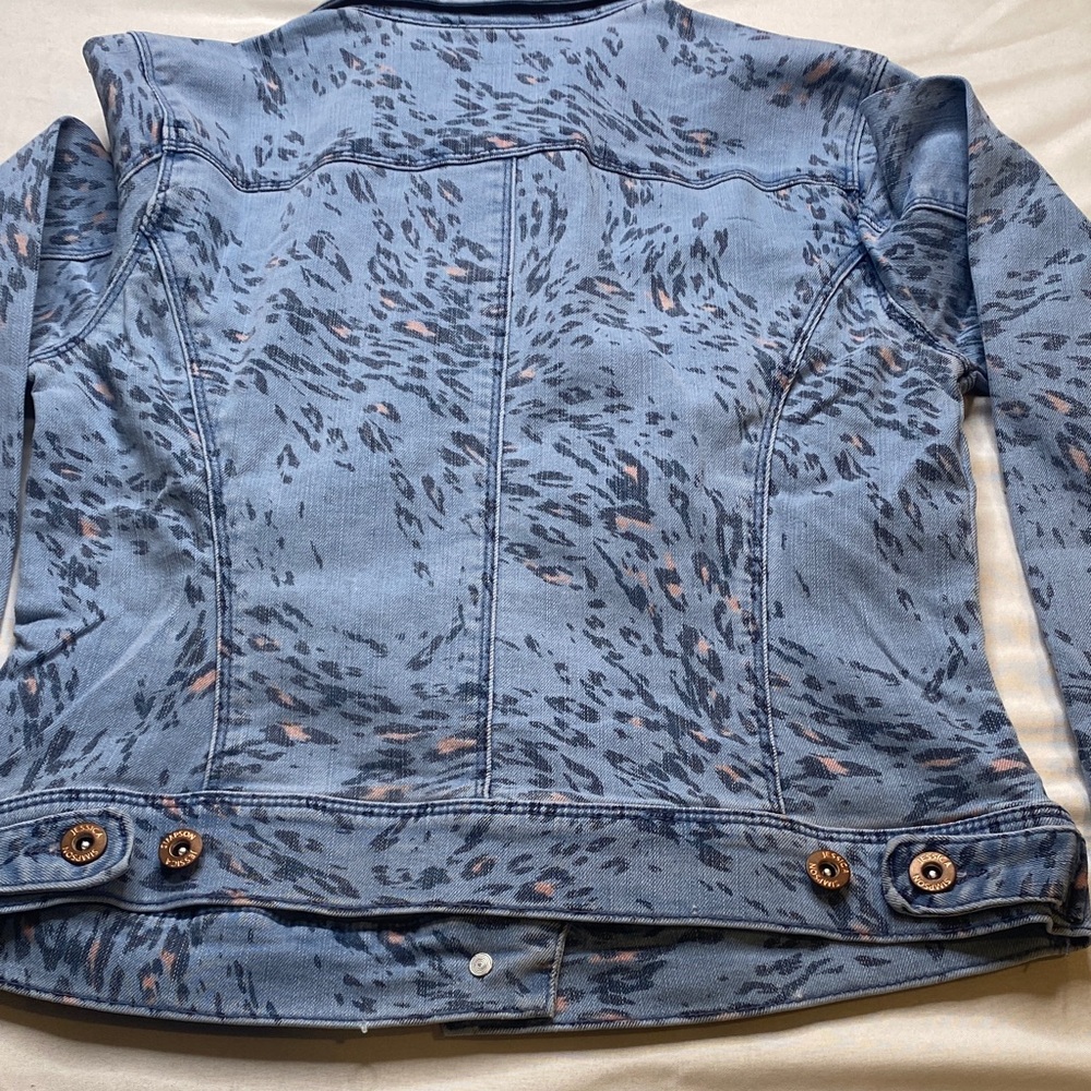 Jessica Simpson Blue Patterned Jean Jacket - Picture 14 of 14